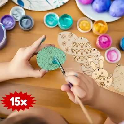 Veľkonočné drevené vajíčka (15ks) | EGGNAMENTIFY